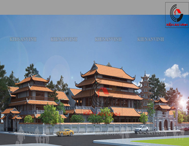 Mẫu thiết kế chùa tháp phong cách kiến trúc truyền thống đẹp