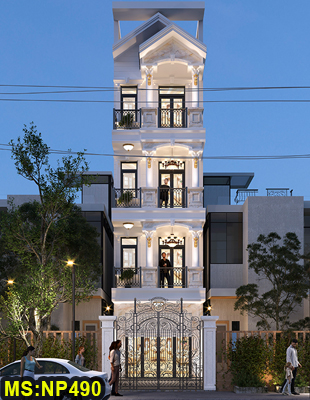 Mẫu thiết kế nhà phố 4 tầng tân cổ điển 4x17m đẹp tại Biên Hòa
