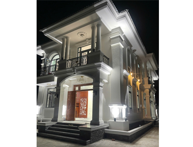 Thi công biệt thự tân cổ điển 2 tầng mái nhật có 6 phòng ngủ & sân vườn ở Bình Dương