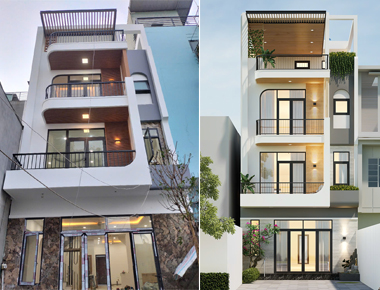 Thi công nhà ống 3 tầng 1 tum hiện đại 6x15 có 6 phòng ngủ và thang máy ở Vườn Lài, Quận 12