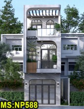 Mẫu nhà ống hiện đại 3 tầng 4x17m có 3 phòng ngủ và giếng trời và ở Quận 12