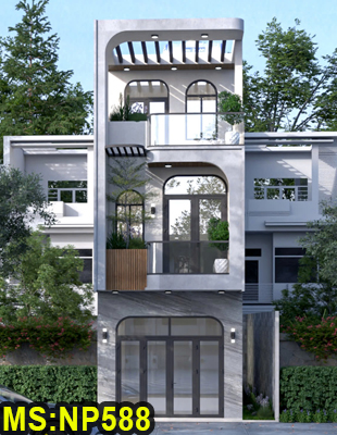 Mẫu nhà ống hiện đại 3 tầng 4x17m có 3 phòng ngủ và giếng trời và ở Quận 12