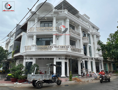 Xây nhà mái vòm 3 tầng tân cổ điển pha hiện đại 5,7x21m có gara ô tô và 3 phòng ngủ trọn gói 2,5 tỷ ở Vũng Tàu