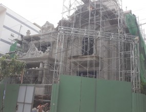Thi công phần thô biệt thự tân cổ điển 2 tầng mái lâu đài có sân thượng và tầng hầm ở Vũng Tàu, TP.HCM