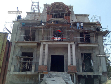 Thi công biệt thự kiểu Pháp 2 tầng 3 mặt tiền mái mansard tân cổ điển có tầng hầm ở Đồng Nai
