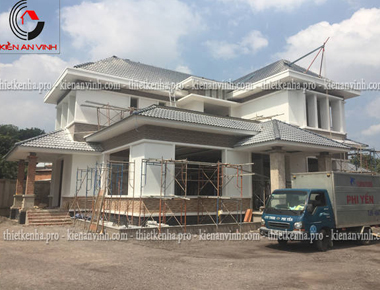 Thi công biệt thự vườn 2 tầng 3 mặt tiền mái nhật hiện đại 24x20m có sân vườn mát mẻ ở Đồng Nai