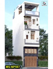 Mẫu thiết kế nhà ống 3 tầng 1 lửng 1 tum hiện đại 4x12m có thang máy & Gara ô tô trong nhà tại Bình Thạnh
