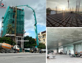 Thi công sàn vượt nhịp 11m khách sạn 7 tầng có tầng hầm: Giải pháp giảm bê tông - Tiết kiệm