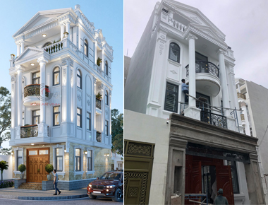 Thi công Nhà phố Tân cổ điển 4 tầng: Từ móng đến hoàn thiện