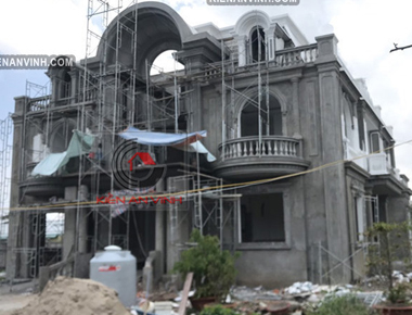 Thi công phần thô biệt thự tân cổ điển 2 tầng 16x17m | Kiến trúc đẳng cấp