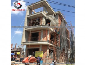 Thi công phần thô nhà 3 tầng 2 mặt tiền hiện đại: Kiến trúc khỏe khoắn, sang trọng
