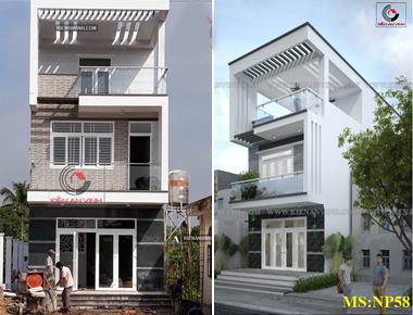 Thi công nhà ống hiện đại 2 tầng 1 tum 4x15m sang trọng, Tối ưu không gian