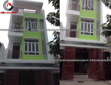 Thi công nhà ống hiện đại 3 tầng 1 tum 4x13m đẹp trẻ trung | Có thang máy