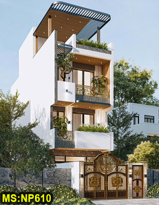 Mẫu nhà ống 3 tầng 1 lửng 1 tum 4x19m có thang máy – Kiến trúc hiện đại | Tiện nghi